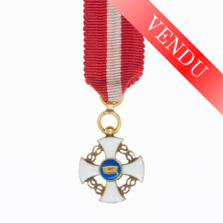 Italie. Médaille miniature de l’ordre de la couronne d’Italie en or.