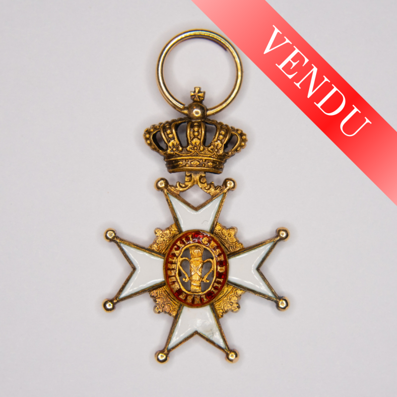 Médaille miniature de l’ordre de Vasa en or et émail.