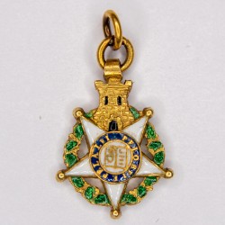 Portugal. Miniature medal of the Order of the Tower and the Golden Sword.