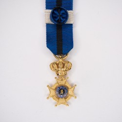 Médaille miniature belge de commandeur de l’Ordre de Léopold II.