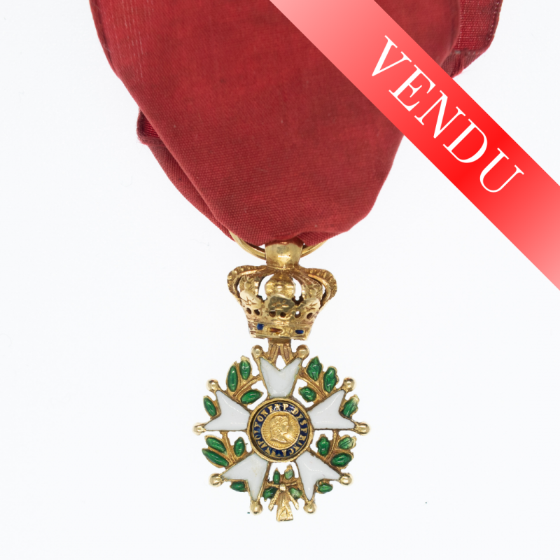 Belle médaille en or de l’ordre de la légion d’honneur en réduction d’époque Monarchie de Juillet,