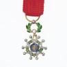 Médaille miniature de la légion d’honneur avec diamants, or et argent.