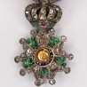 Rare médaille miniature de boutonnière d’officier de la légion d’honneur d'époque Second Empire avec diamants.