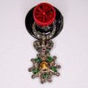 Rare miniature medal of officer buttonhole of the Second Empire period Legion of Honor with diamonds.