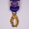 Médaille miniature de commandeur des palmes académique en or avec diamants et rubis.