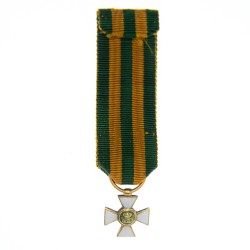 Luxembourg. Médaille d’officier miniature de l’ordre de la couronne de chêne en or.