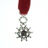 Très jolie miniature de la légion d’honneur en or, avec diamants et émeraudes.