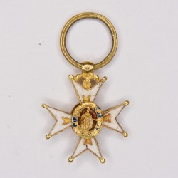 Rare miniature medal of the Order of St. Louis in gold.