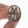 Cachet / sceau en métal blanc avec armoiries