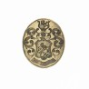 Sceau / cachet  avec armoiries à identifier. Ecu au lion surmonté d’un heaume et d’un lion.