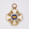 Miniature medal of the order of the italian crown in gold.