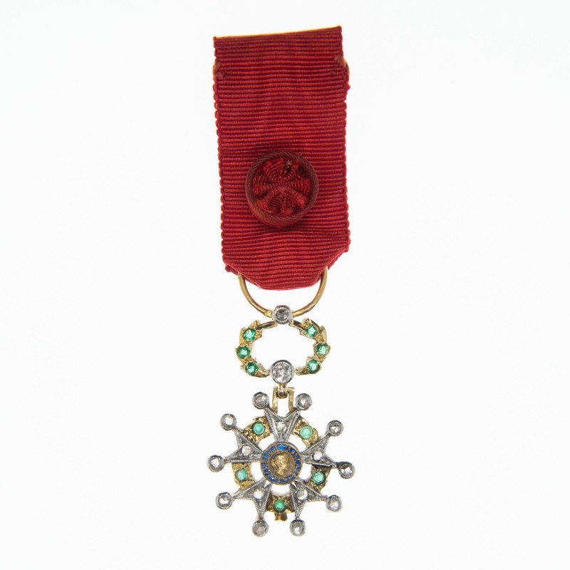 Très belle médaille de luxe d’officier de la Légion d’Honneur en or.