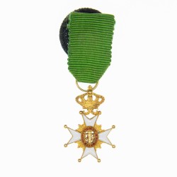 SUEDE. Ordre de Vasa, Médaille miniature en or et email.