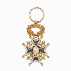 Rare médaille miniature de l'ordre de Charles III en or et émail.
