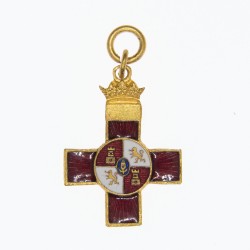 Espagne.  Croix de la croix rouge du mérite militaire en miniature.