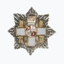Espagne. Plaque miniature de la croix blanche du mérite militaire.