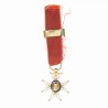 Médaille miniature de l’Ordre de Saint Louis en or et émail.  Anneau cannelé.