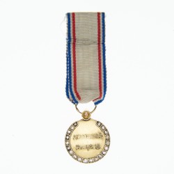 Rare médaille de la reconnaissance française de 1ere classe en or. Médaille cerclé de petit diamants.