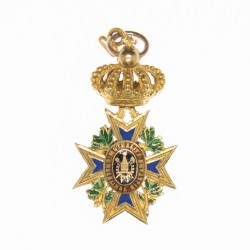 Rare médaille de décoration spéciale des Unions professionnelles miniature en or et émail.