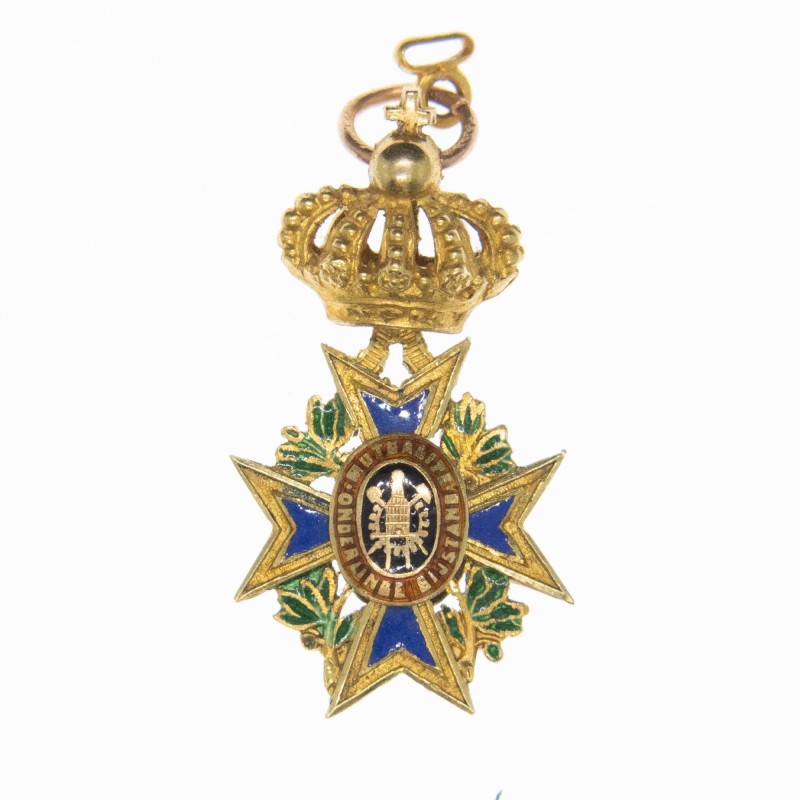 Rare médaille de décoration spéciale des Unions professionnelles miniature en or et émail.