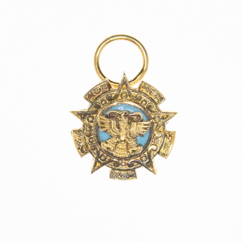 MEXIQUE.  Belle médaille miniature de l’ordre de l’Aigle Aztèque.