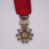 Rare miniature medal of the Legion of Honor with diamonds and emeralds, silver, vermeil, gold and enamel.