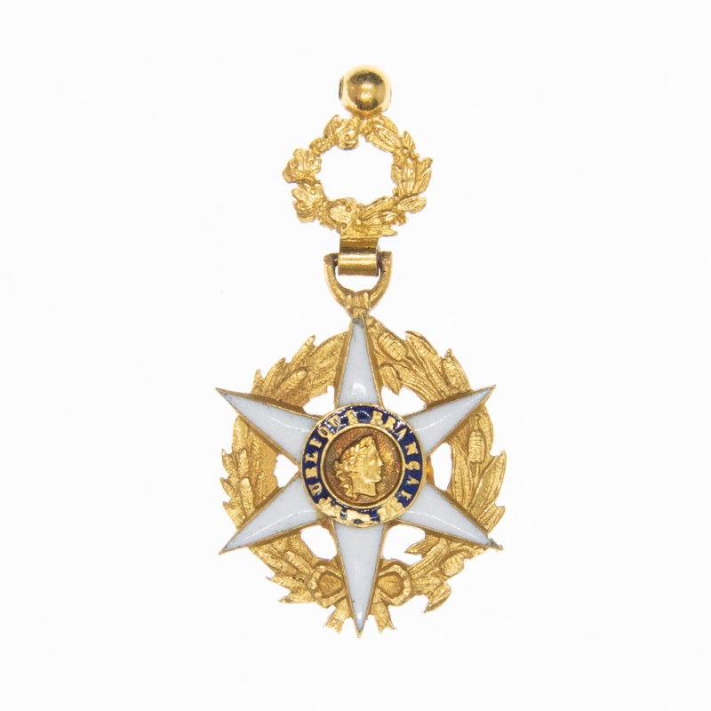 Ordre du mérite agricole, médaille miniature en or et émail.
