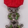 Rare miniature medal of the Legion of Honor with diamonds and emeralds, silver, vermeil, gold and enamel.