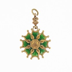 Ordre des Arts et des Lettres, belle médaille miniature en or et émail.