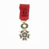 Officier de la légion d’honneur, médaille miniature en or.  Poinçon tête d’aigle.