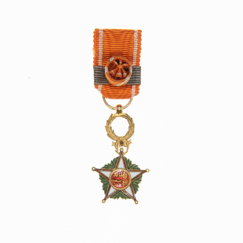 Médaille miniature de commandeur de l'ordre de l’Ouissam Alaouite en or.