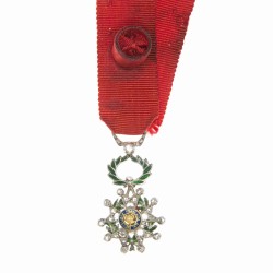 Légion d'honneur d'époque 3eme république, ornée de diamants. Médaille d’officier en miniature.