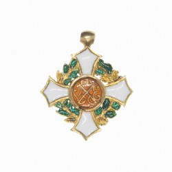 Belle médaille miniature du mérite militaire de Savoie en or et émail.