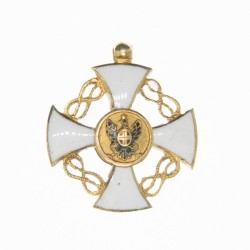 Médaille miniature de la couronne d’Italie en or et émail. Très bon état.