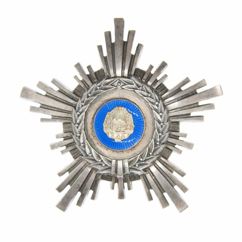 Roumanie. Plaque de l'Étoile de la République socialiste de Roumanie de 4e classe.