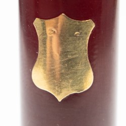 Ancien fume cigare avec bague et écu en or.