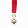Très belle médaille d’officier de la Légion d’Honneur en or, diamants, émeraudes et émail.