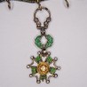 Medal in miniature of the Legion of Honor with diamonds, mounted on a pin chain.