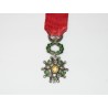 Miniature medal of the Order of the Legion of Honor luxury model 3rd republic in gold, silver, diamonds, and enamel.