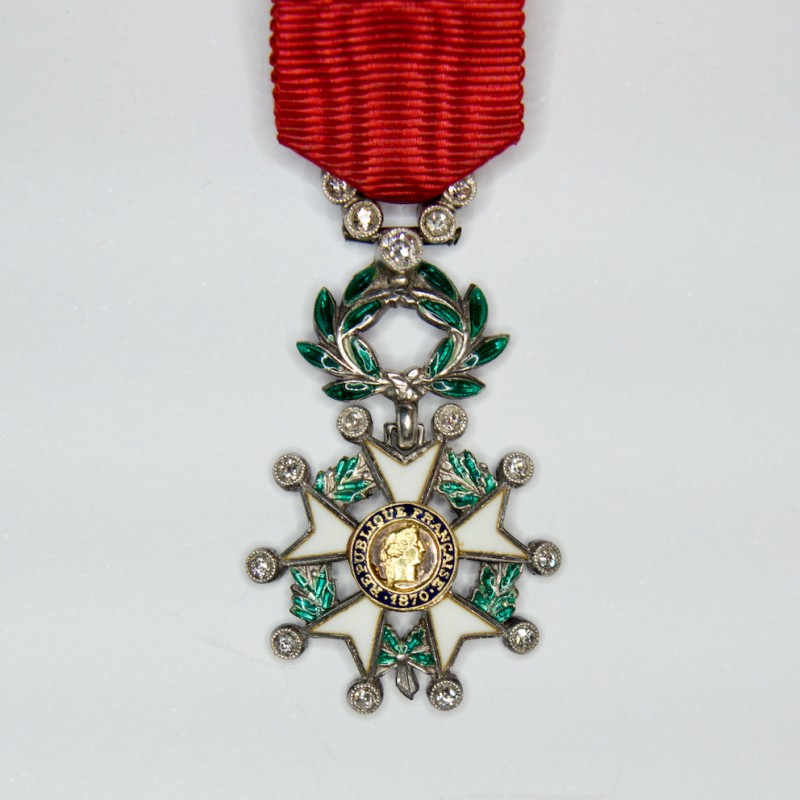 Médaille en réduction de la Légion d’honneur avec diamants, IIIe république.