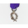 Miniature medal of academic palms, silver, email, diamond and ribbon.