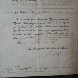 Lettre de service. Document Militaire par lequel le Maréchal Gouvion St-cyr ministre secrétaire d’état de la guerre.