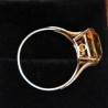 Ring, yellow gold mount (18K) eagle head punch adorned with a citrine.