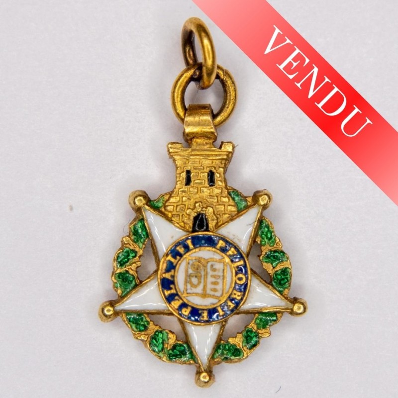 Portugal. Miniature medal of the Order of the Tower and the Golden Sword.