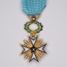 Miniature medal of the black star of the benign in gold, email and ribbon.