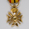 Belgique. Superbe médaille miniature de la Croix Civiles Belge, en or avec diamants.