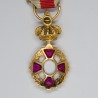 Belgique. Très belle médaille miniature des donneurs de sang militaires, en or. Avec un diamant et pierres rouge.