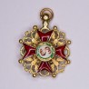 Russie.  Médaille miniature de l'ordre de Saint Stanislas en or et émail.