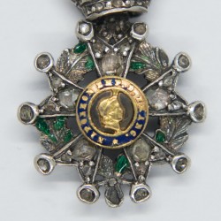 Rare médaille de l’ordre de la Légion d’honneur d’époque Second Empire, beau modèle miniature de luxe