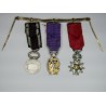 Miniature chain including a Legion of Honour medal, academic palms and mutuality medal.